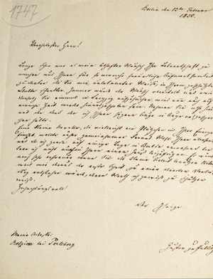 Los 2042 - Putlitz, Gustav zu - Brief an einen Redakteur in Leipzig. 1850 - 0 - thumb