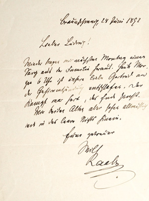 Los 2043 - Raabe, Wilhelm - Brief  über den Tod seiner Tochter. 1892 - 0 - thumb