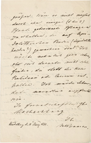 Los 2059 - Bunsen, Robert - Brief an Bernhard von Cotta in Freiberg. 1862  - 0 - thumb