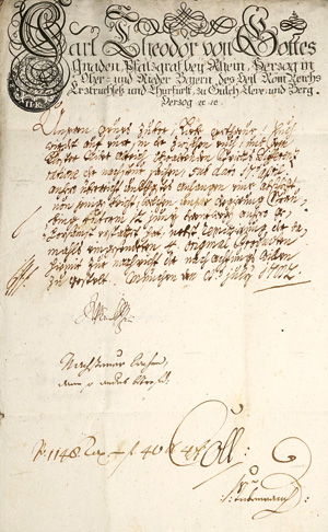 Los 2084 - Bayern.- Karl Theodor, Kurfürst von Bayern - Brief zum Thema Kloster Niederalteich - 0 - thumb