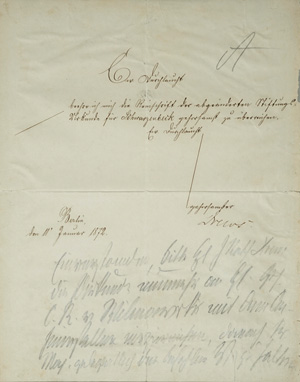 Los 2088 - Bismarck, Otto Fürst von - Schriftstück zu einer Urkunde - 0 - thumb