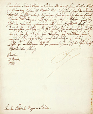 Los 2092 - Friedrich II., der Große - Brief an General von Bülow - 0 - thumb