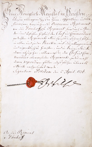Los 2097 - Friedrich Wilhelm I., König von Preußen - Begleitschreiben zu einem "Ökonomie-Reglement" - 0 - thumb