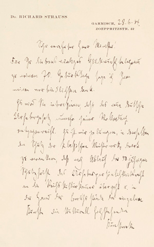 Los 2187 - Strauss, Richard - Brief an einen Minister. 1934 - 0 - thumb