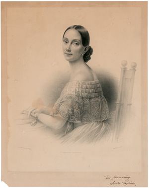 Los 2190 - Taglioni, Amalie - Porträt-Lithographie mit Widmung. Wohl 1830 - 0 - thumb