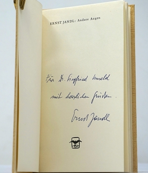 Los 3173 - Jandl, Ernst - Andere Augen. Wien, Bergland, 1956. - Widmungsexemplar - 1 - thumb