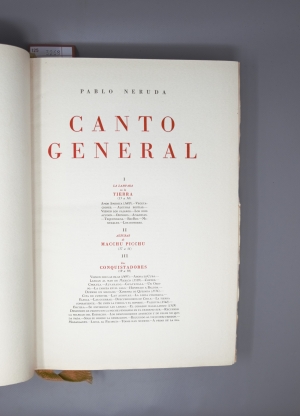 Los 3268 - Neruda, Pablo - Canto General. Mexico City 1950. - Exemplar mit Widmung von Luis Corvalán an Erich Honecker - 2 - thumb