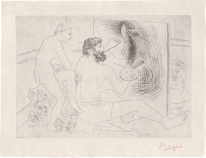 Los 7194 - Picasso, Pablo - Peintre au travail observé par un modèle nu - 0 - thumb