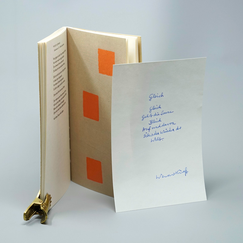 Lot 3206, Auction  125, Kraft, Werner, Eines schönen Tages. Mit eigenh. Gedichtmanuskript. Marbach 1996