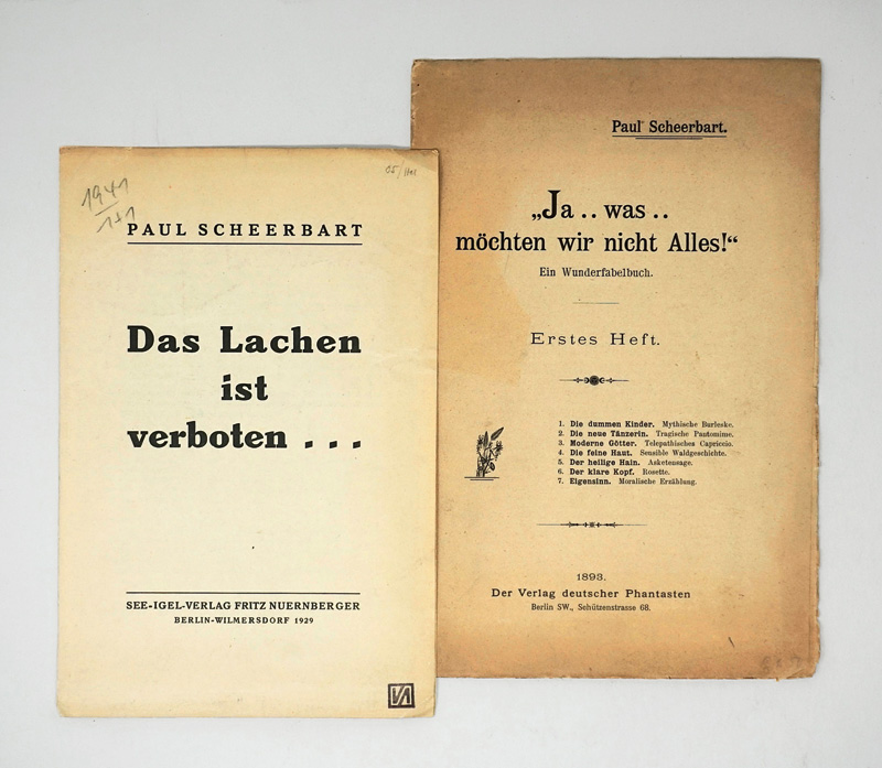 Lot 3324, Auction  125, Scheerbart, Paul, "Ja..was.. möchten wir nicht Alles!". Berlin, Verlag deutscher Phantasten, 1893
