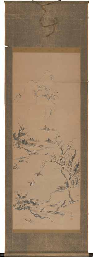 Lot 660, Auction  126, Landschaftsmalerei, 4 Kakemono-Rollbilder mit Berglandschaften