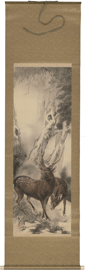 Lot 676, Auction  126, Tierdarstellungen, Japanische Kakemono-Rollbilder von Tierdarstellungen