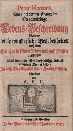 Los 2115 - Tyssot de Patot, Simon - Peter Martons merckwürdige Lebens-Beschreibung  - 0 - thumb