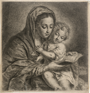 Lot 5340, Auction  126, Weiss, Bartholomäus Ignaz, Lesende Madonna mit Kind