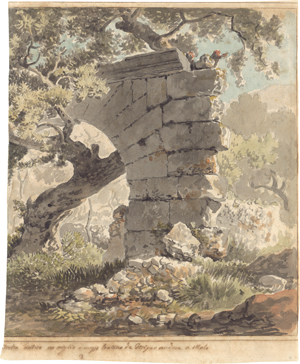 Lot 6588, Auction  126, Labruzzi, Carlo, Ein antiker Torbogen an der Via Appia bei Itri