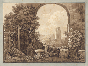 Lot 6663, Auction  126, Mouillet, Marie Christine, Blick aus der Villa Mills auf die Ruinen der Cesarenpaläste in Rom