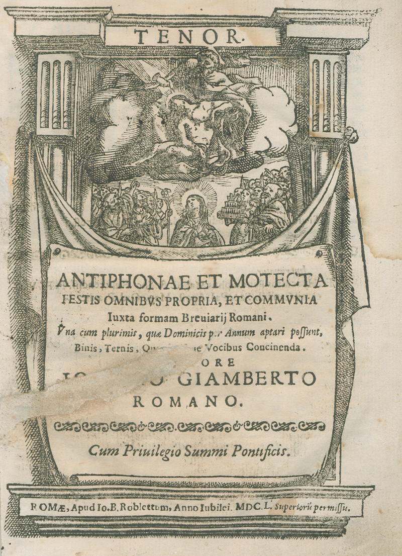 Lot 457, Auction  126, Giamberti, Guiseppe, Antiphonae et Motecta Festis Omnibus Propria, et Communia Iuxta formam Breviarii Romani