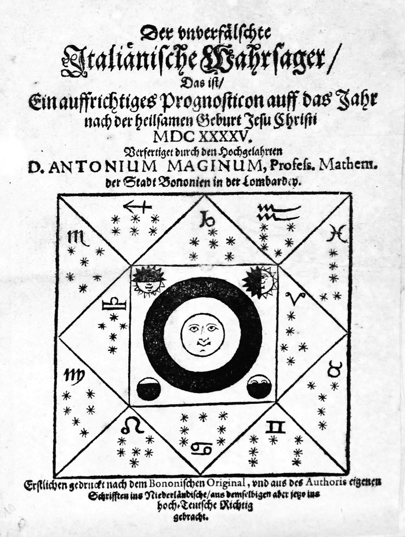 Lot 476, Auction  126, Magini, Giovanni Antonio, Der unverfälschte italiänische Wahrsager. Wohl 1644