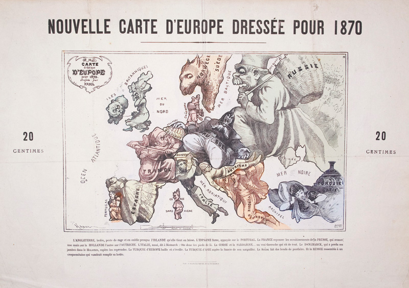 Lot 484, Auction  126, Hadol, Paul, Nouvelle carte d'europe dressée pour 1870