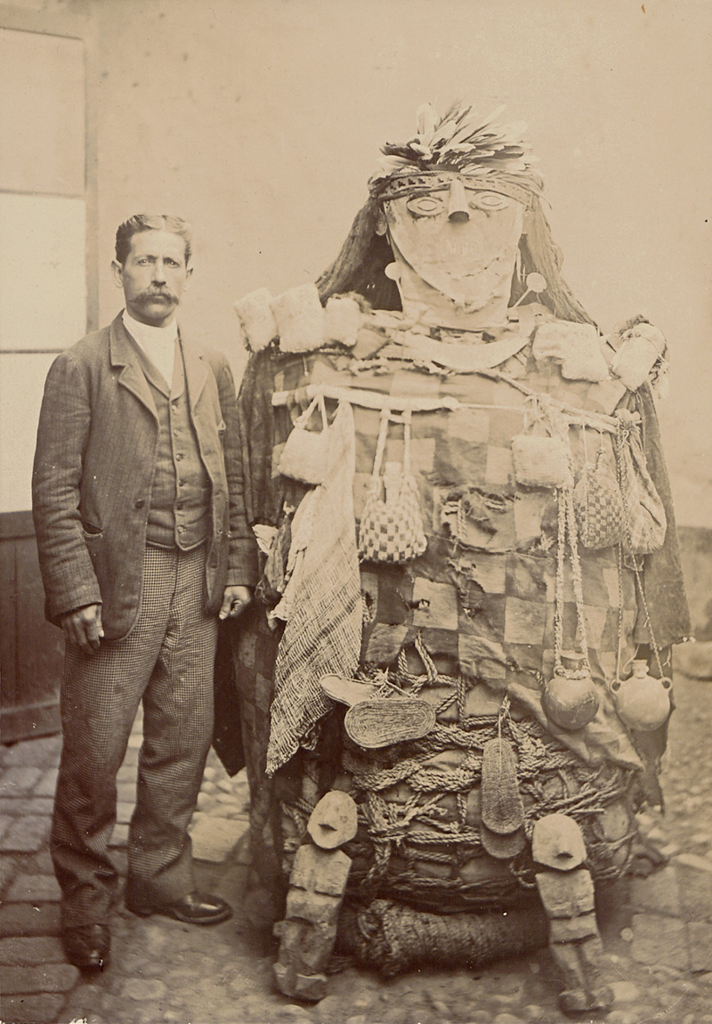 Lot 4007, Auction 126, Amazonia, Charles Kroehle with Peruvian mummy; Peruvian mummy