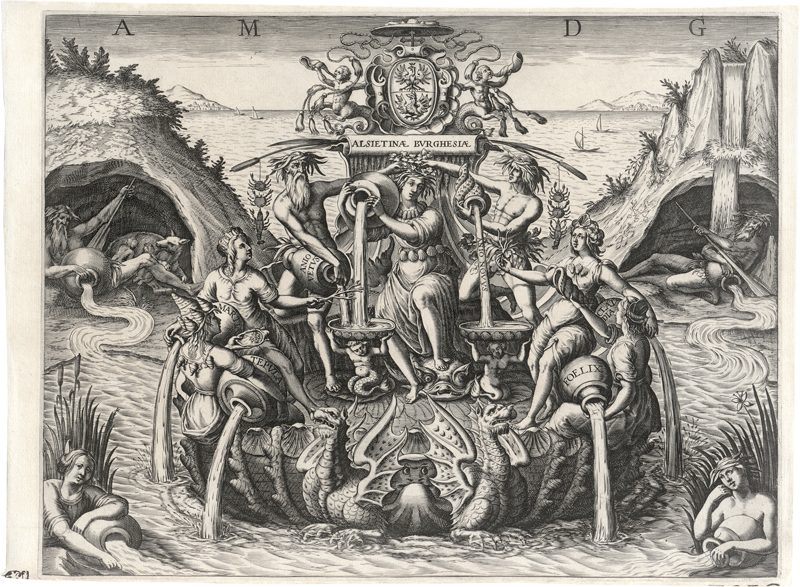 Lot 5132, Auction 126, Greuter, Matthäus, Allegorie auf den Borghesebrunnen in Rom