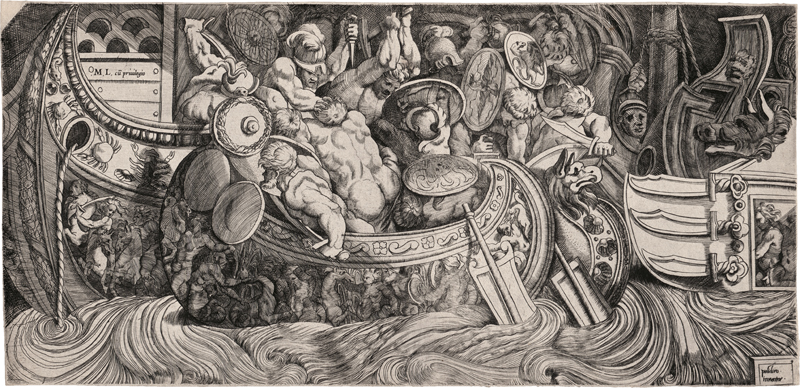 Lot 5167, Auction 126, Lucchese, Michele, Eine antike Seeschlacht (Enterung)