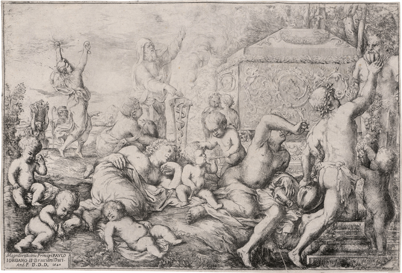 Lot 5191, Auction 126, Podestà, Giovanni Andrea, Bacchanal mit Altar, Faun und Silenus