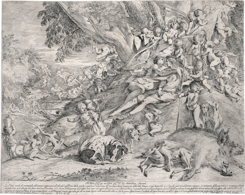 Lot 5241, Auction  126, Testa, Pietro, Venus und Adonis nach der Jagd, umgeben von Putti