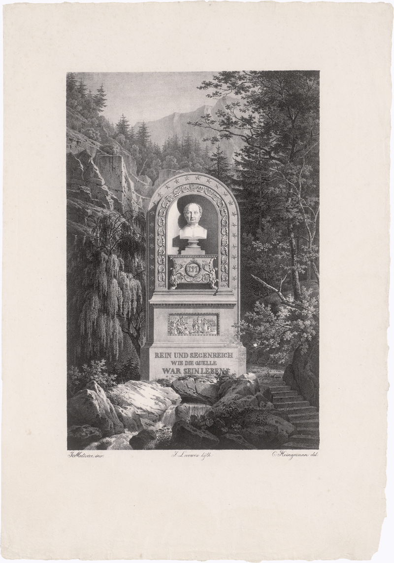 Lot 5366, Auction 126, Heinzmann, Carl Friedrich, Gebirgslandschaft mit einem imaginären Denkmal für König Maximilian Joseph von Bayern