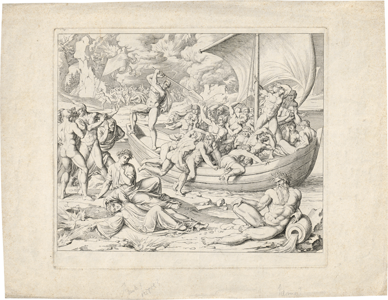 Lot 5390, Auction 126, Koch, Joseph Anton, Charons Barke mit Seelen, die den Styx überqueren