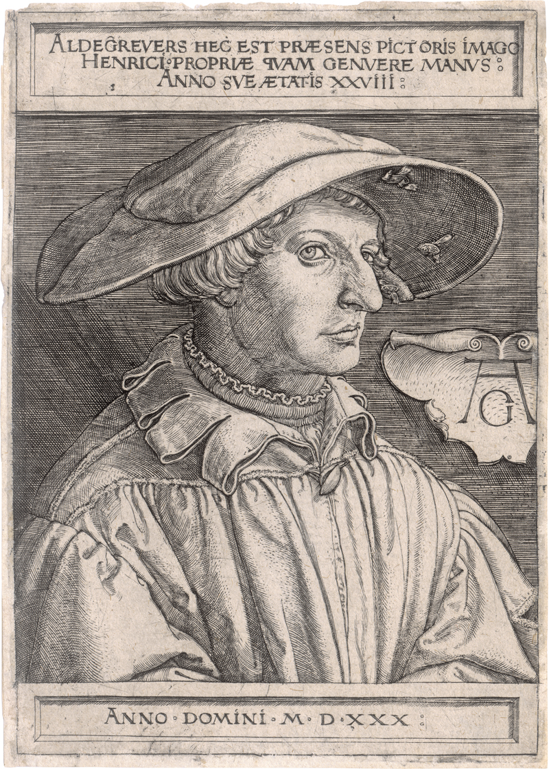 Lot 5483, Auction 126, Aldegrever, Heinrich, Selbstbildnis mit 28 Jahren