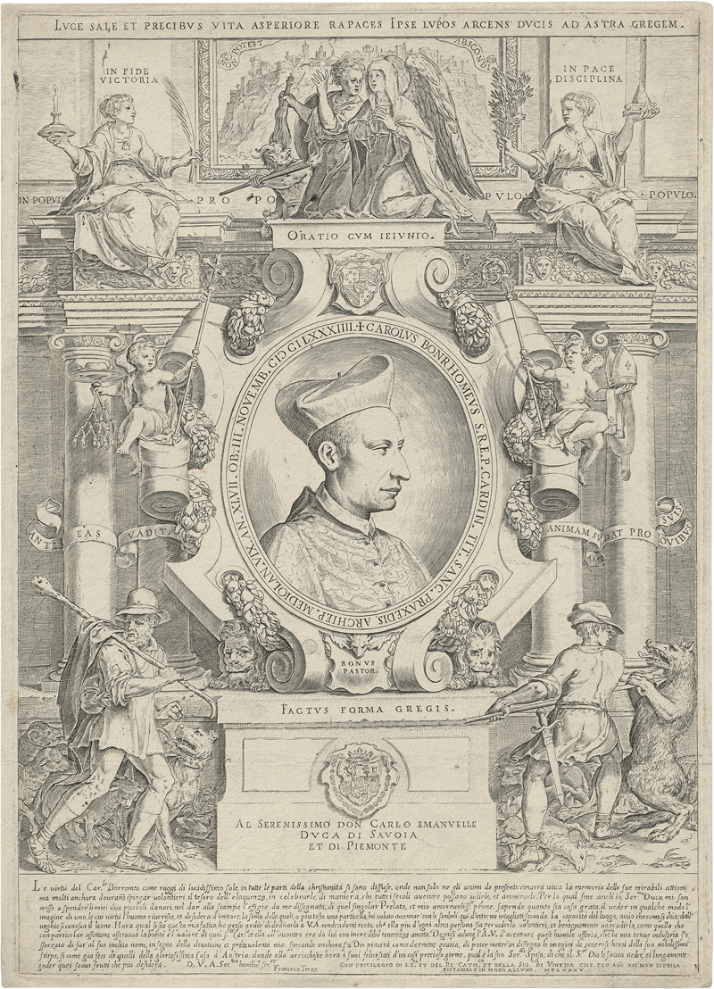 Lot 5521, Auction 126, Carracci, Agostino, Bildnis Carlo Borromeo