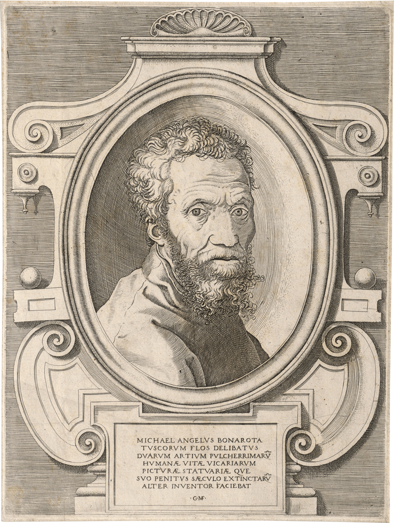Lot 5556, Auction 126, Ghisi, Giorgio, Portraitbüste des Michelangelo Buonarotti