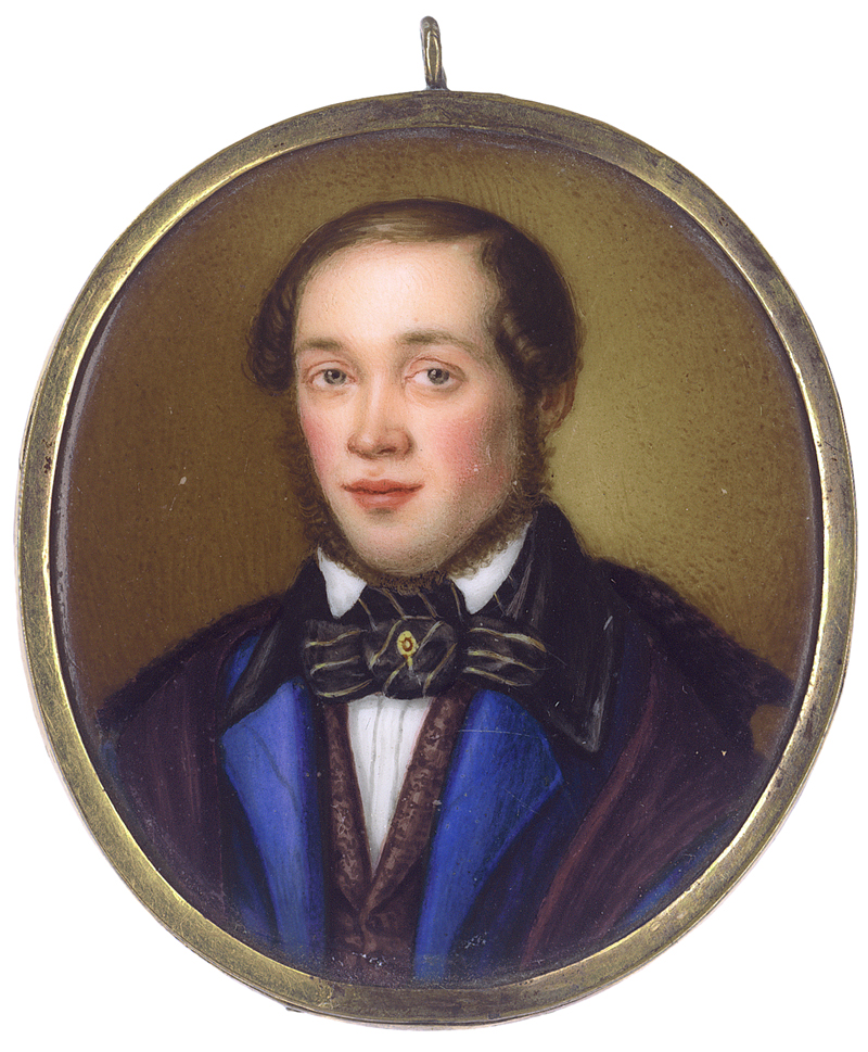 Lot 6061, Auction  126, Kontinentaleuropa, um 1850. Bildnis eines jungen Mannes mit Backenbart