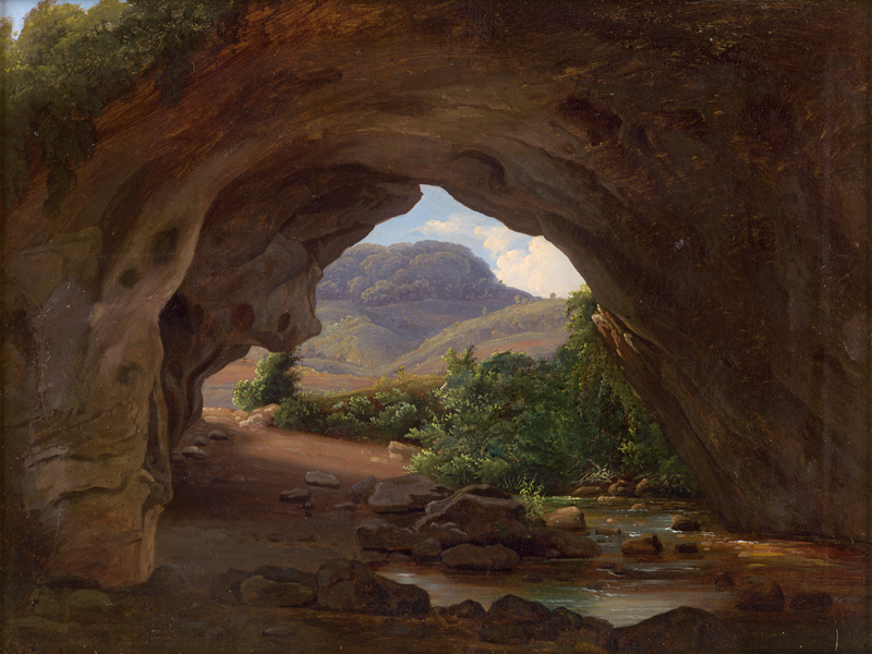 Lot 6093, Auction 126, Dänisch, um 1840. Felsenbogen in den Sabiner Bergen bei Civitella