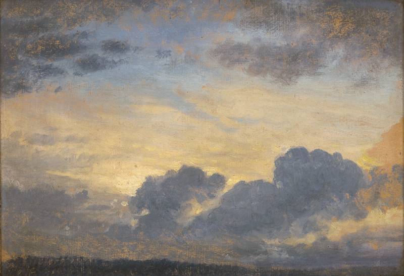 Lot 6101, Auction 126, Carmiencke, Johann Hermann, Abendhimmel: Wolken gegen das Licht der letzten Sonnenstrahlen