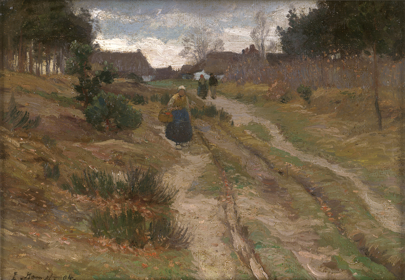 Lot 6156, Auction 126, Kampf, Eugen, Flandrische Dorfstraße im Herbst