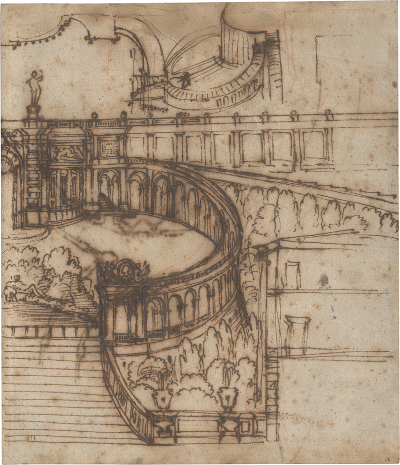 Lot 6518a, Auction 126, Grimaldi, Giovanni Francesco, Entwurf für die Spanische Treppe in Rom