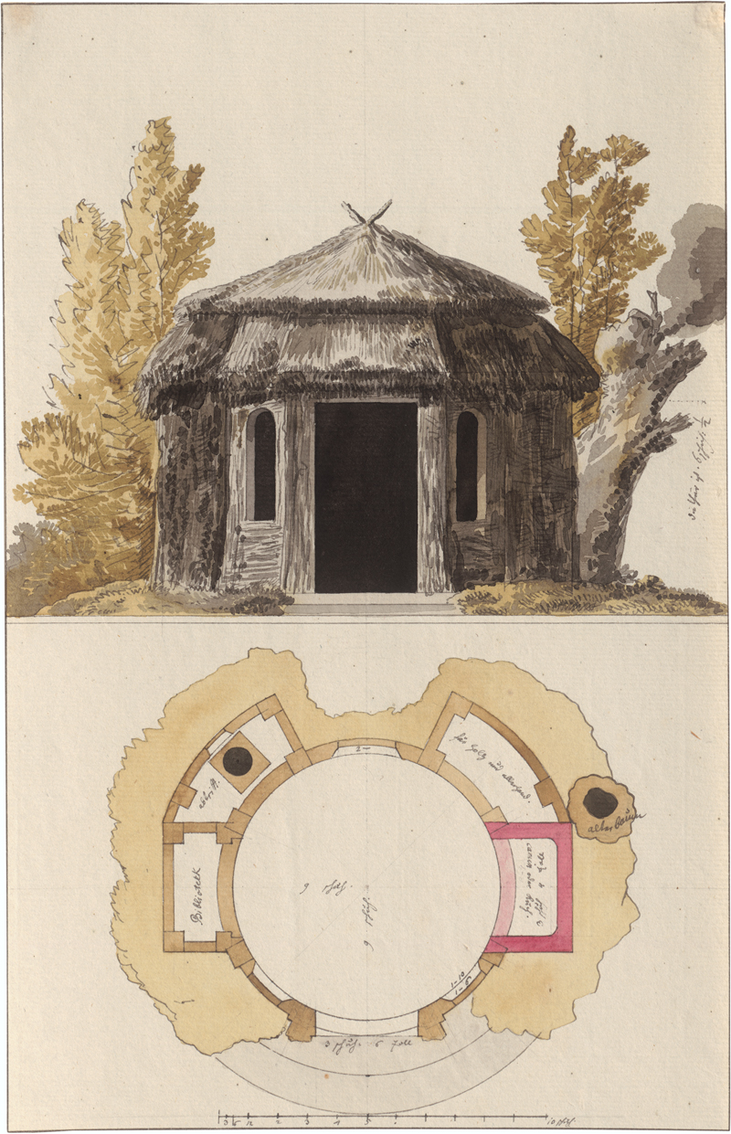 Lot 6610, Auction 126, Deutsch, um 1800. Entwürfe zu verschiedenen Gartenarchitekturen