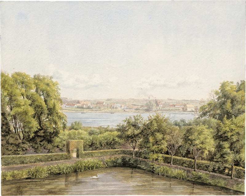 Lot 6646, Auction 126, Dänisch, um 1840. Am Fjord von Præstø auf Seeland