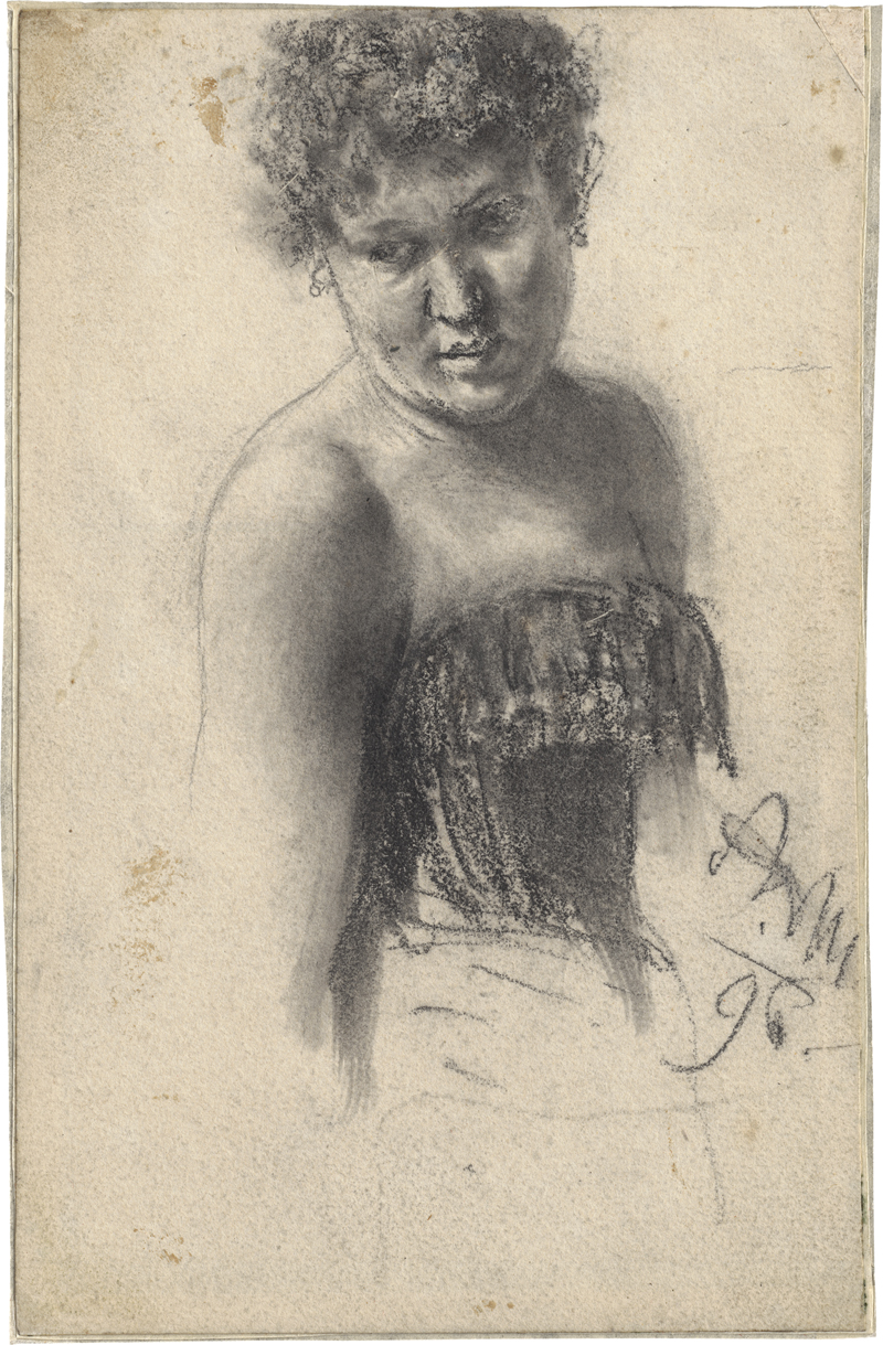 Lot 6719, Auction 126, Menzel, Adolph von, Frau im Korsett, den Kopf geneigt