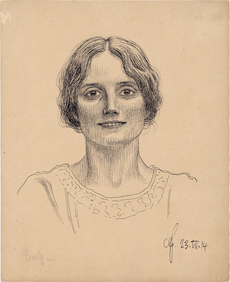 Lot 6753, Auction 126, Fidus, Mädchenbildnis (Portrait der Emly Wilhelmi)