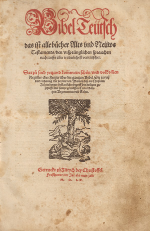 Lot 1087, Auction  127, Bibel germanica, Bibel Teütsch das ist alle Bücher alts und neüws Testaments