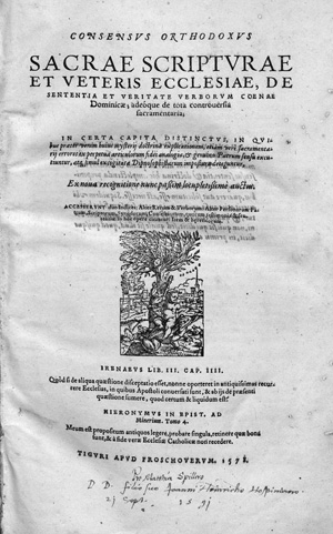 Lot 1129, Auction  127, Hardesheim, Christoph, Consensus Orthodoxus Sacrae Scripturae 
