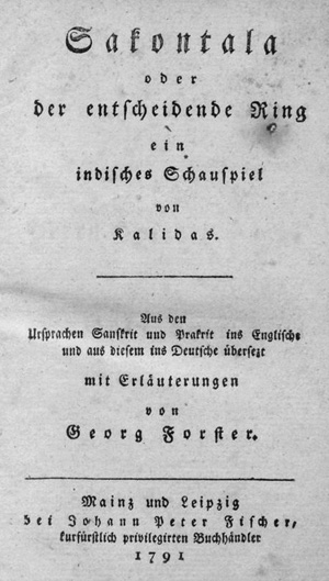 Lot 2041, Auction  127, Forster, Georg, Sakontala oder der entscheidende Ring