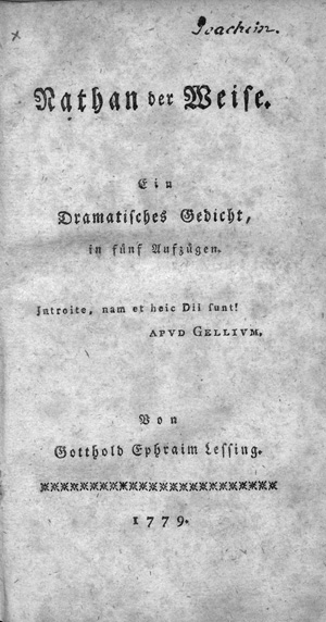 Lot 2109, Auction  127, Lessing, Gotthold Ephraim, Nathan der Weise