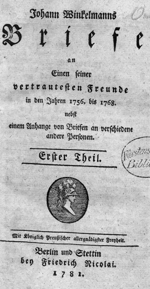 Lot 2172, Auction  127, Winckelmann, Johann Joachim, Briefe an einen seiner vertrautesten Freunde