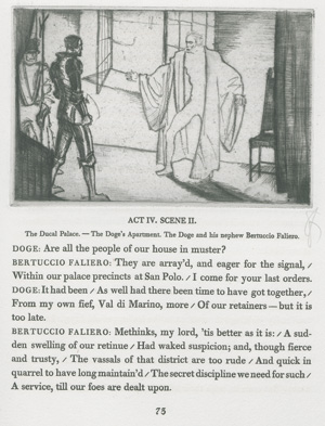 Lot 3055, Auction  127, Byron, George Gordon und Frank, Sepp - Illustr., Marino Faliero. Mit Radierungen von Sepp Frank. Wien und Leipzig, Avalun, 1922. - Vom Künstler signiert. 175 Exemplare