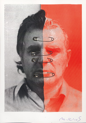 Los 3186 - Knížák, Milan - "Ohne Titel". Original-Siebdruck in Rot und Schwarz, mit 4 durchstochenen Sicherheitsnadeln - 0 - thumb