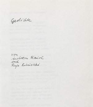 Los 3192 - Koziol, Andreas - Gedichte - 0 - thumb